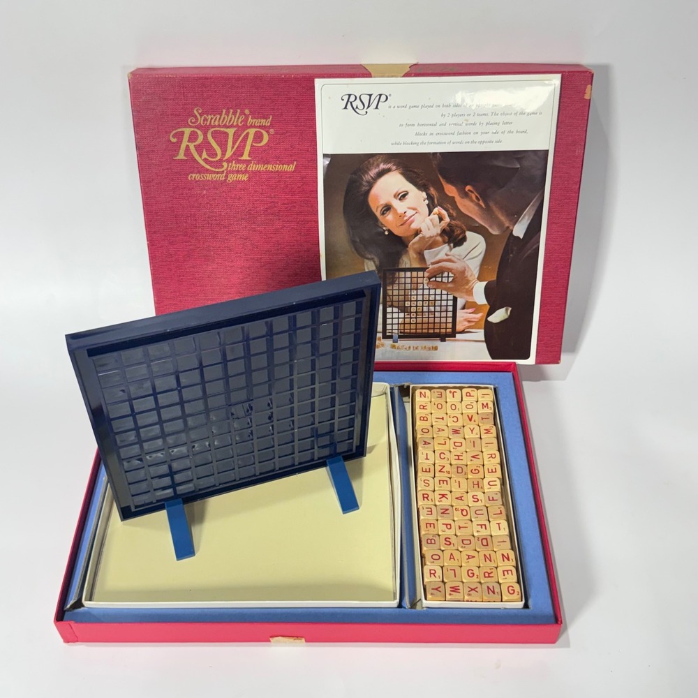 Vintage 1966 Scrabble RSVP 3D Crossword Game Selchow & Righter No. 20 Complete